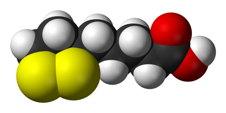 Modello molecolare dell acido alfa-lipoico