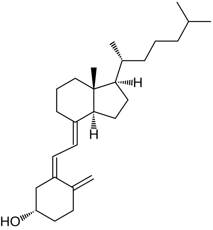 Formula di struttura del colecalciferolo, vitamina D